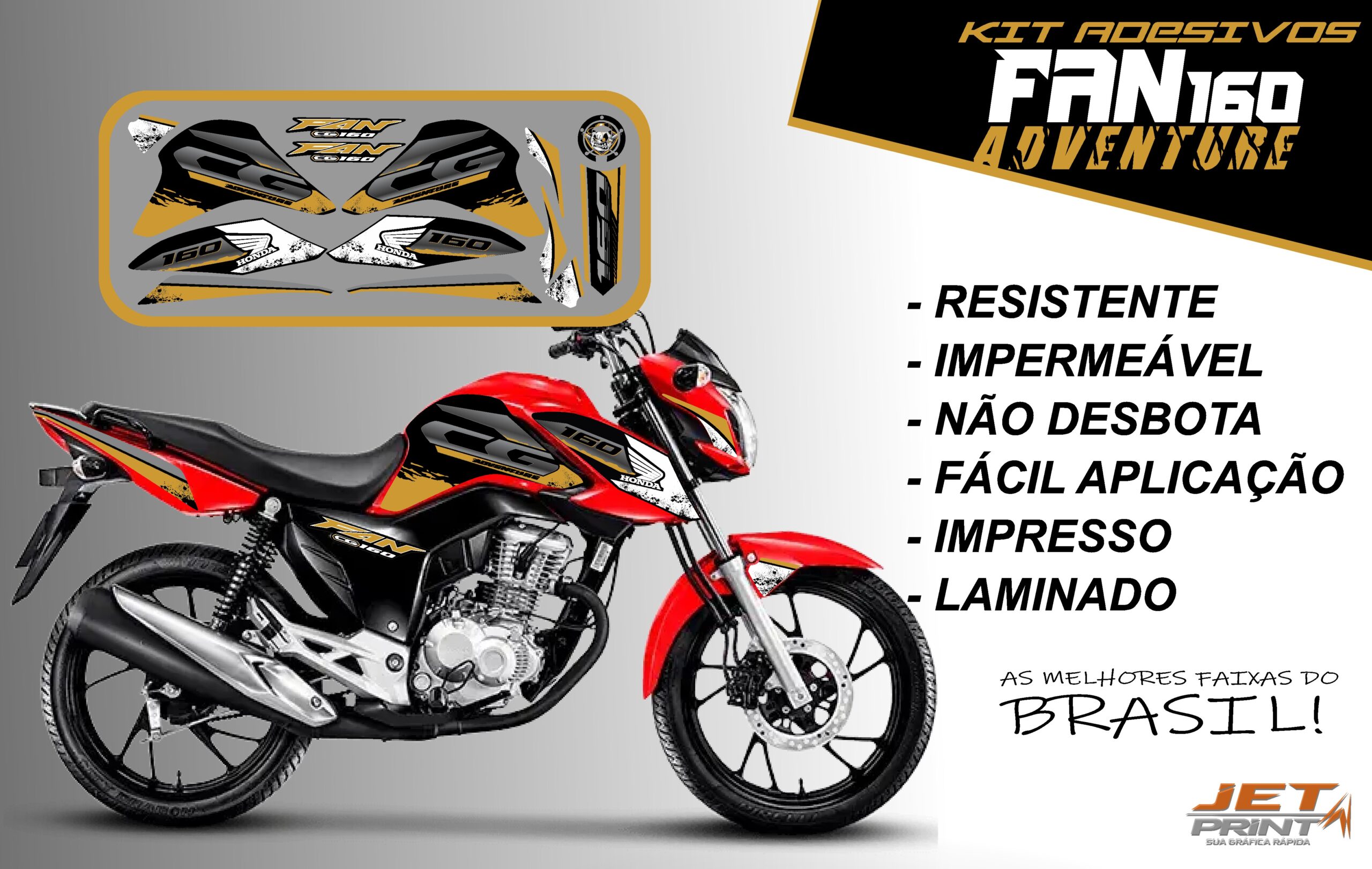 Kit de Adesivos fan 2022 160-ADVENTURE (moto vermelho) - Imagem 11