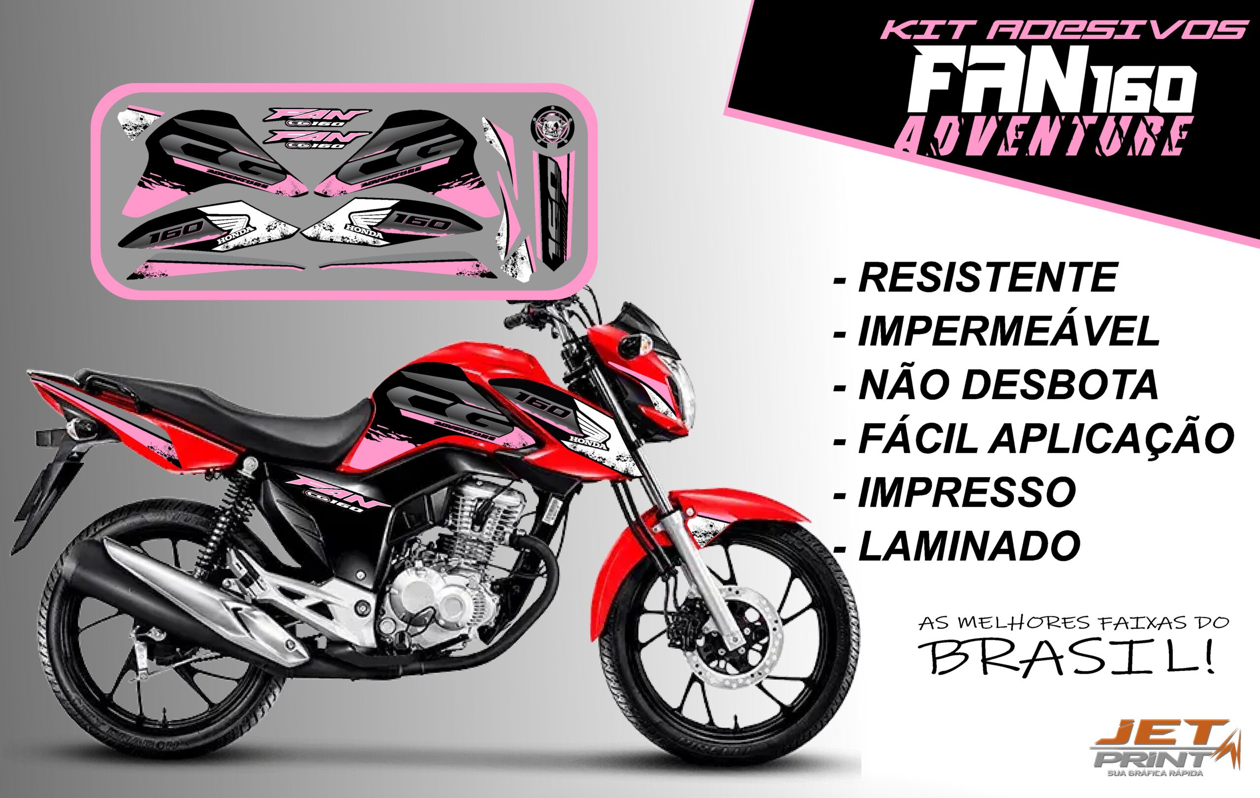 Kit de Adesivos fan 2022 160-ADVENTURE (moto vermelho) - Imagem 12