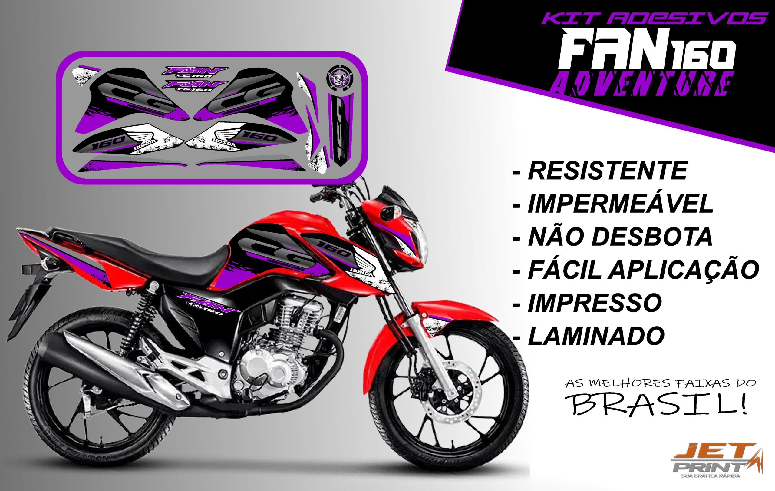 Kit de Adesivos fan 2022 160-ADVENTURE (moto vermelho) - Imagem 13