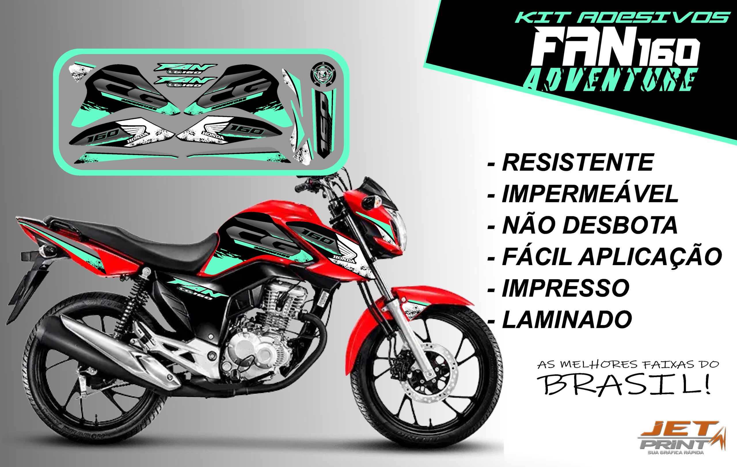 Kit de Adesivos fan 2022 160-ADVENTURE (moto vermelho) - Imagem 14