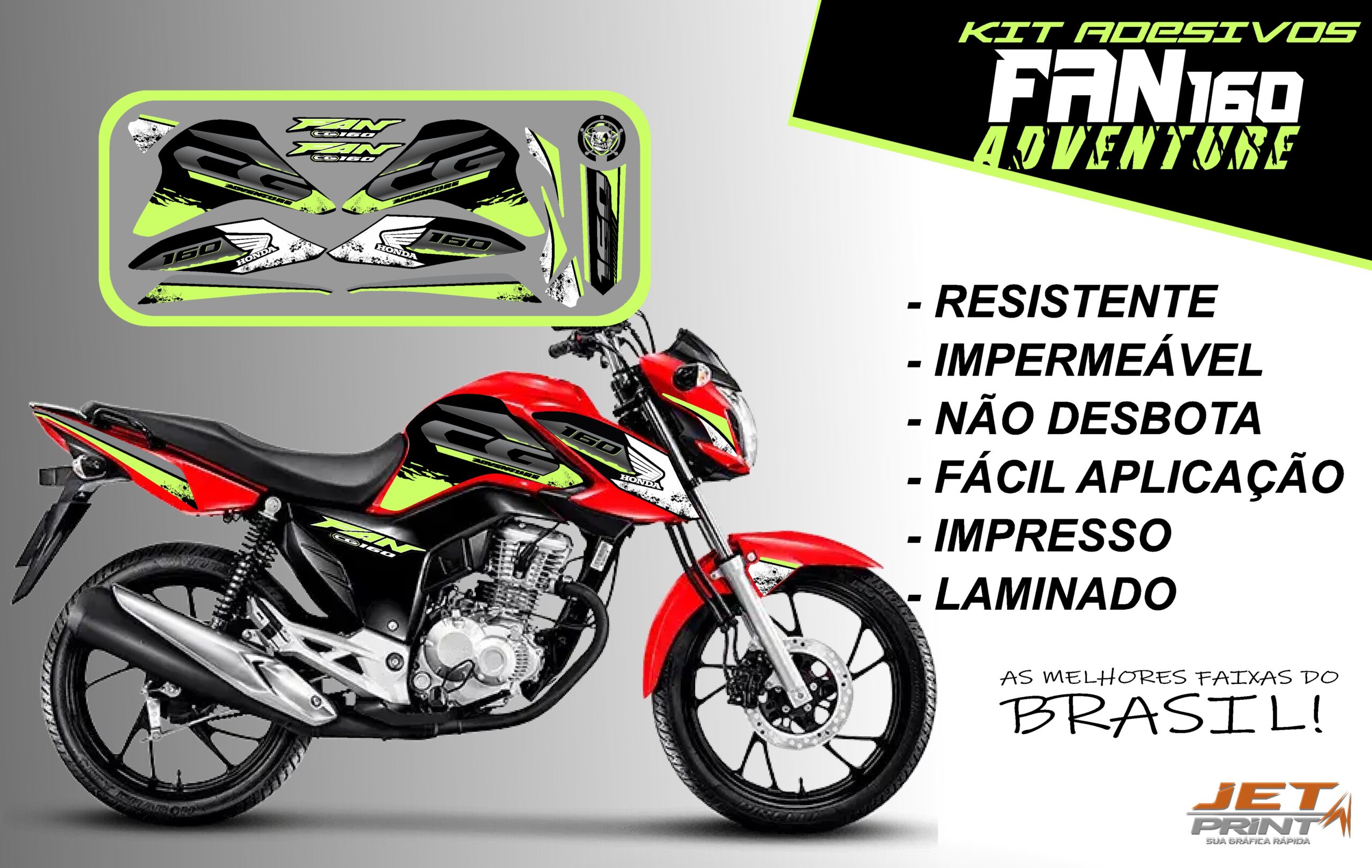 Kit de Adesivos fan 2022 160-ADVENTURE (moto vermelho) - Imagem 15