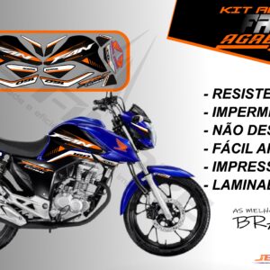 kit adesivos fan 160 2022-versão agressive(moto azul)