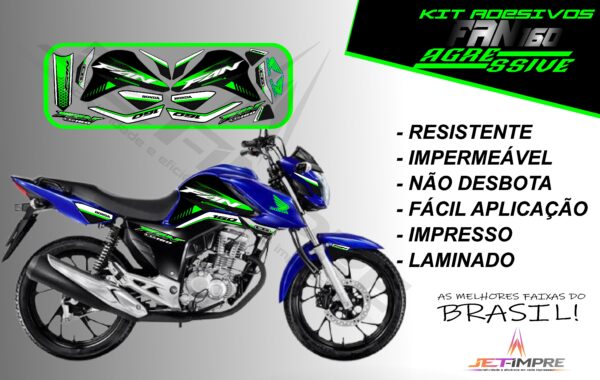 kit adesivos fan 160 2022-versão agressive(moto azul) - Imagem 18