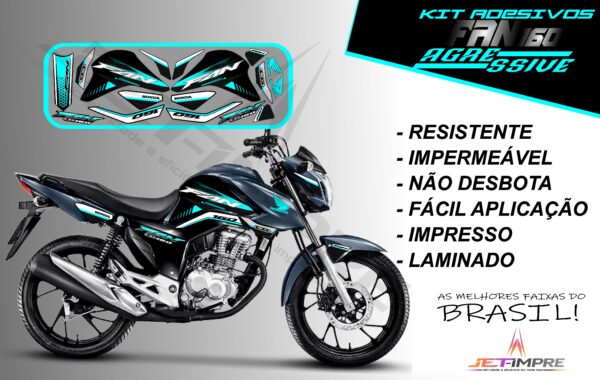 kit adesivos fan 160 2022-versão agressive(moto grafite) - Imagem 6