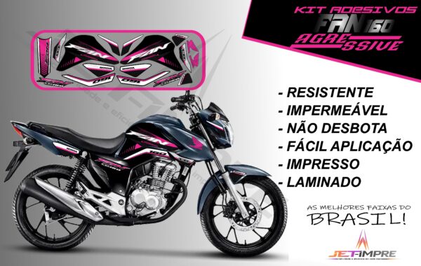 kit adesivos fan 160 2022-versão agressive(moto grafite) - Imagem 12