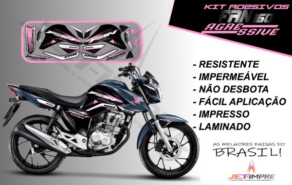 kit adesivos fan 160 2022-versão agressive(moto grafite) - Imagem 14