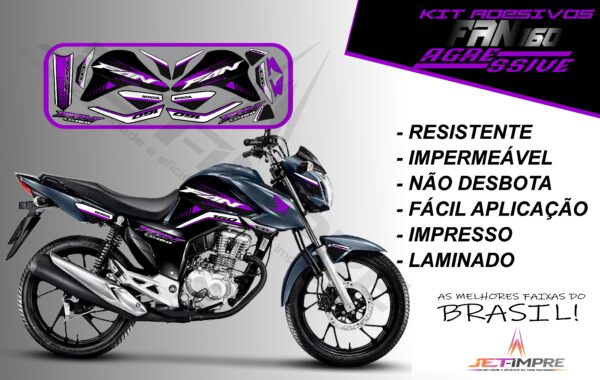 kit adesivos fan 160 2022-versão agressive(moto grafite) - Imagem 15
