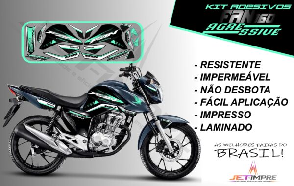 kit adesivos fan 160 2022-versão agressive(moto grafite) - Imagem 16