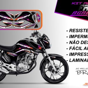 kit adesivos fan 160 2022-versão agressive(moto preta)