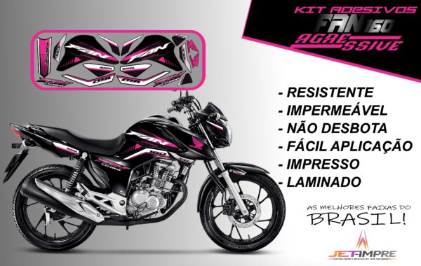 kit adesivos fan 160 2022-versão agressive(moto preta) - Imagem 12