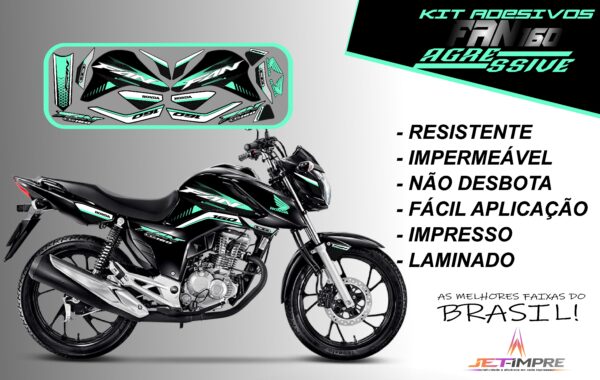 kit adesivos fan 160 2022-versão agressive(moto preta) - Imagem 16