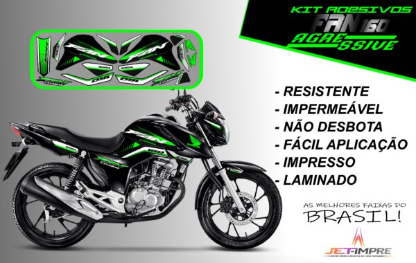 kit adesivos fan 160 2022-versão agressive(moto preta) - Imagem 18