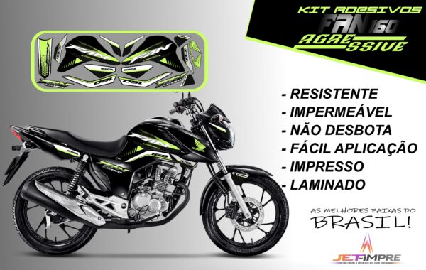kit adesivos fan 160 2022-versão agressive(moto preta) - Imagem 17