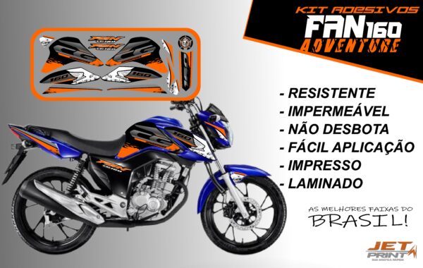 Kit de Adesivos fan 2022 160-ADVENTURE (moto azul) - Imagem 9