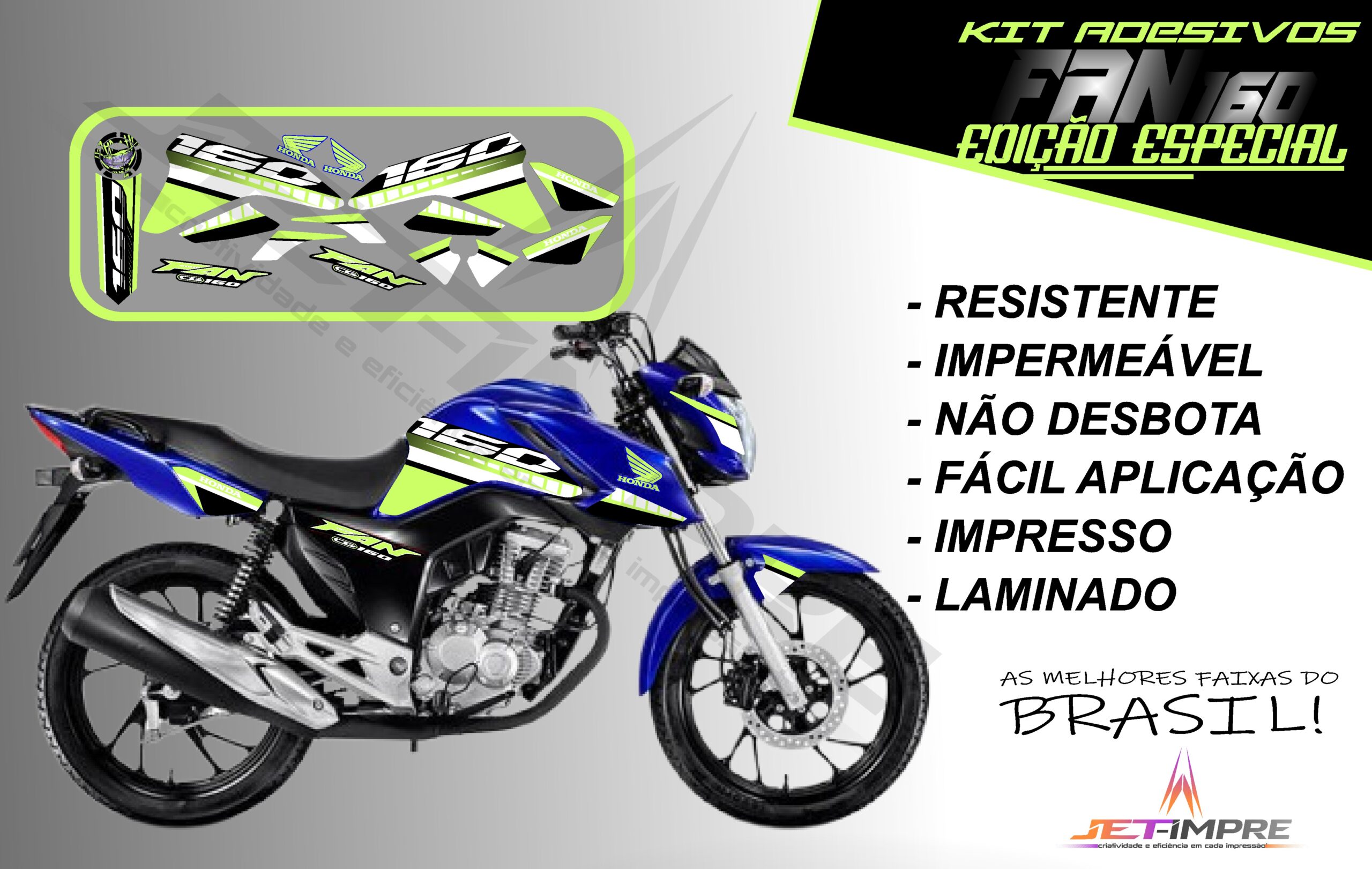 kit adesivo fan 160 2022-edição especial(moto azul) - Imagem 13