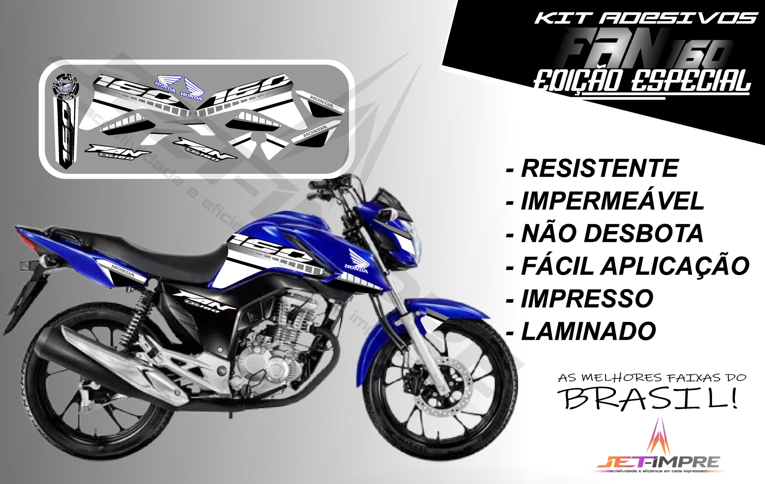 kit adesivo fan 160 2022-edição especial(moto azul) - Imagem 15