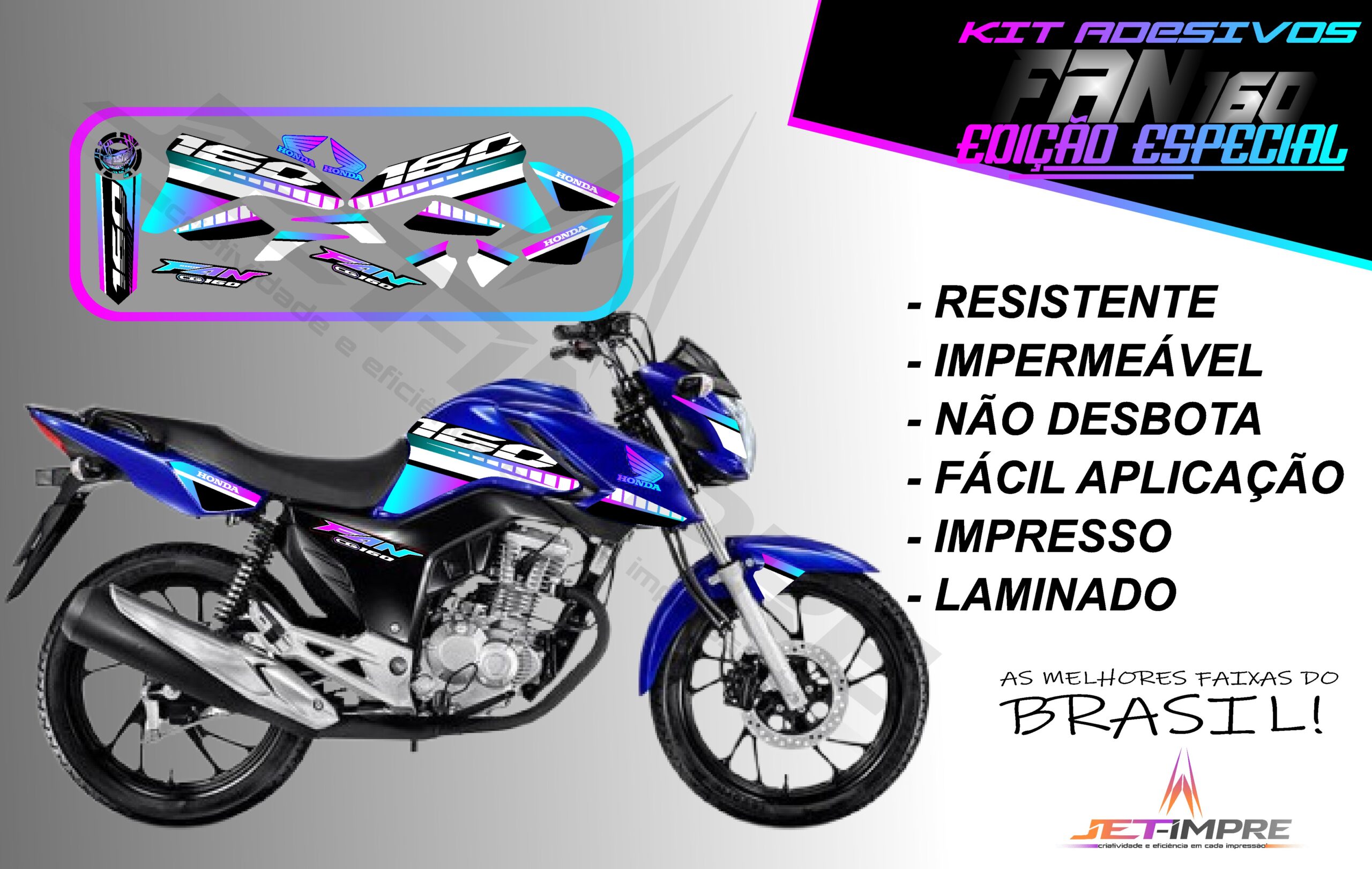 kit adesivo fan 160 2022-edição especial(moto azul) - Imagem 17