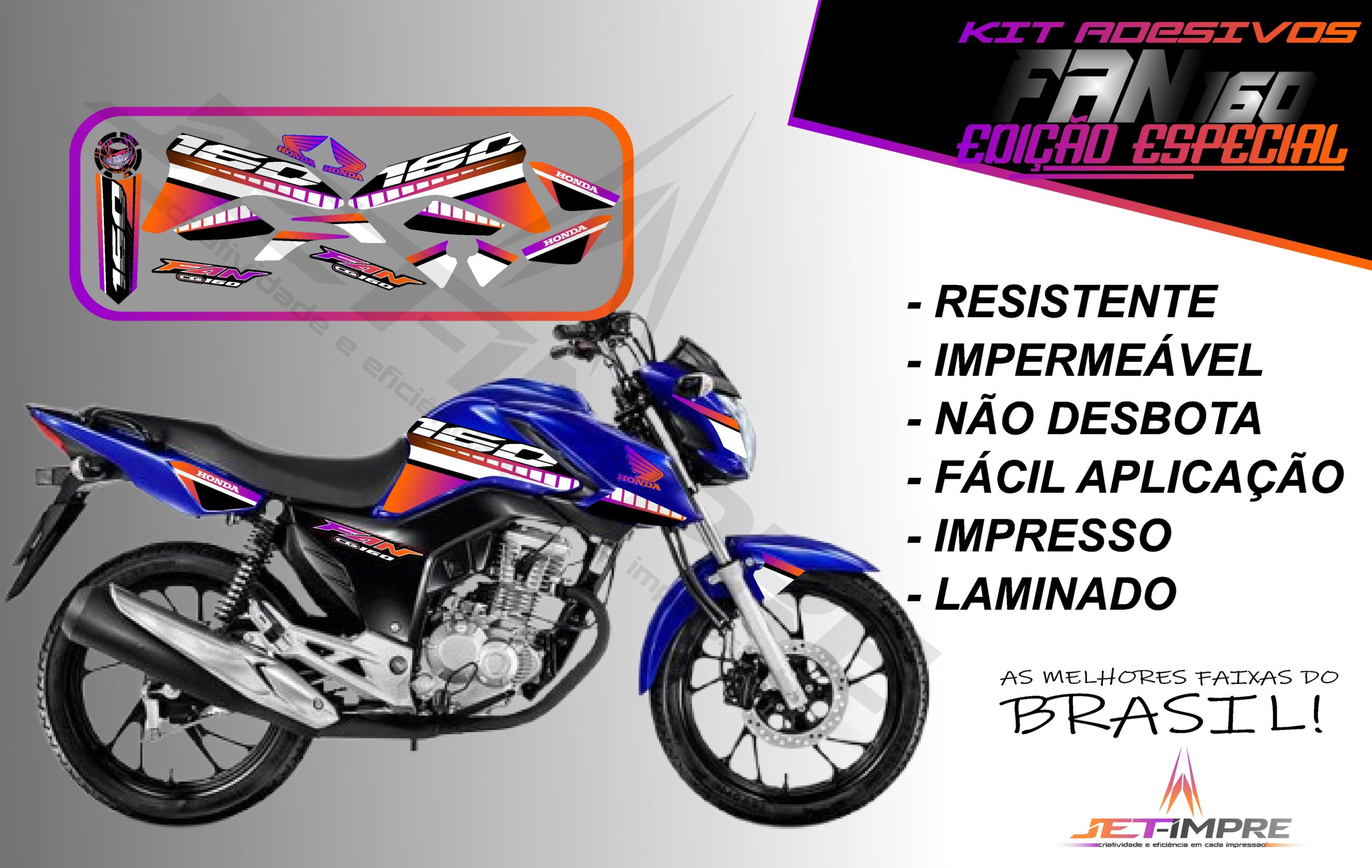 kit adesivo fan 160 2022-edição especial(moto azul) - Imagem 18