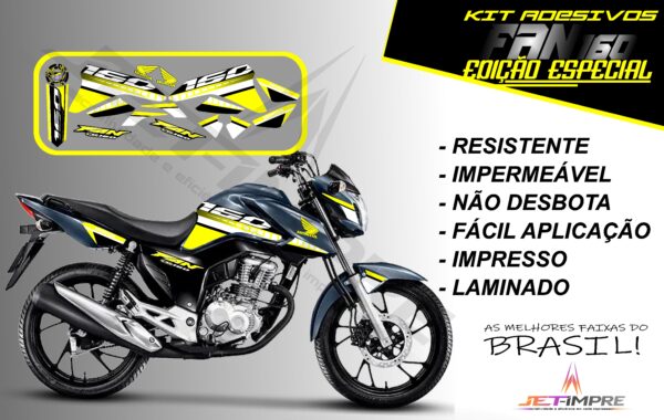 kit adesivo fan 160 2022-edição especial(moto grafite) - Imagem 2