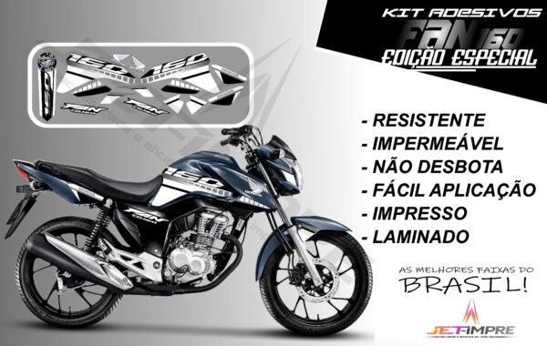 kit adesivo fan 160 2022-edição especial(moto grafite) - Imagem 5