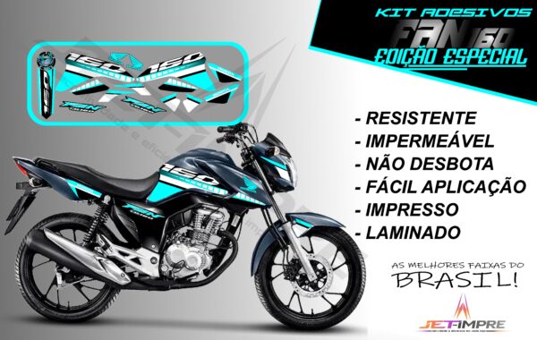 kit adesivo fan 160 2022-edição especial(moto grafite) - Imagem 6