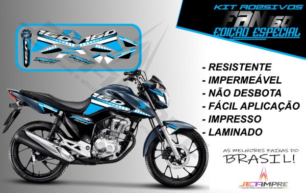 kit adesivo fan 160 2022-edição especial(moto grafite) - Imagem 7