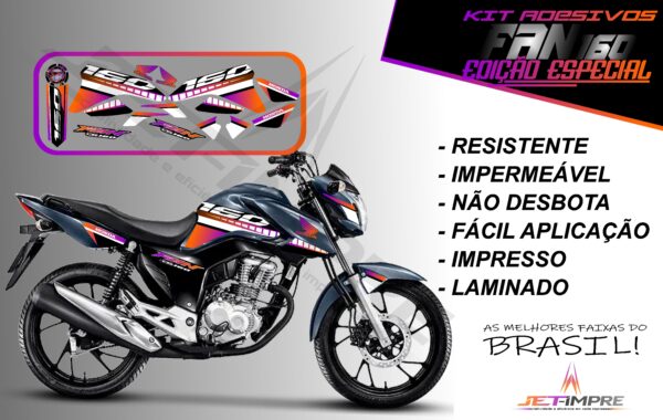 kit adesivo fan 160 2022-edição especial(moto grafite) - Imagem 10