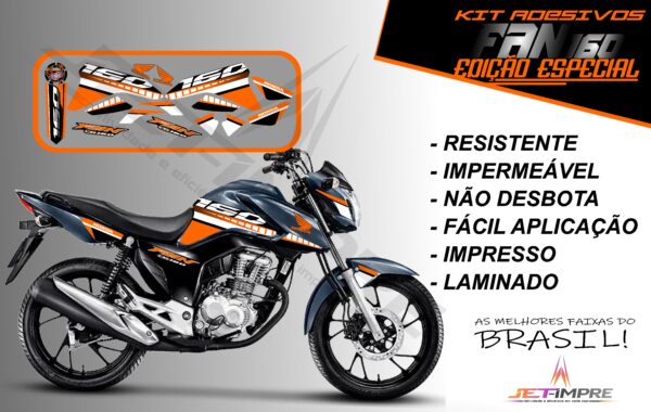 kit adesivo fan 160 2022-edição especial(moto grafite) - Imagem 11