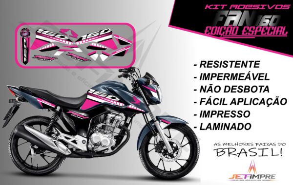 kit adesivo fan 160 2022-edição especial(moto grafite) - Imagem 12