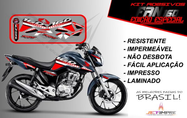 kit adesivo fan 160 2022-edição especial(moto grafite) - Imagem 19