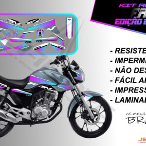 kit adesivos fan 160 2017 a 2021- edição especial (moto grafite)
