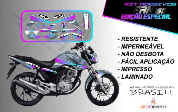 kit adesivos fan 160 2017 a 2021- edição especial (moto grafite)
