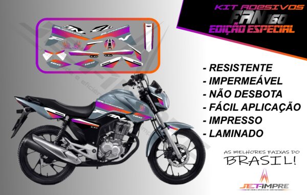 kit adesivos fan 160 2017 a 2021- edição especial (moto grafite) - Imagem 10