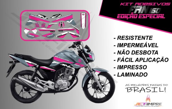 kit adesivos fan 160 2017 a 2021- edição especial (moto grafite) - Imagem 12
