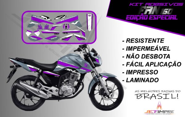 kit adesivos fan 160 2017 a 2021- edição especial (moto grafite) - Imagem 15
