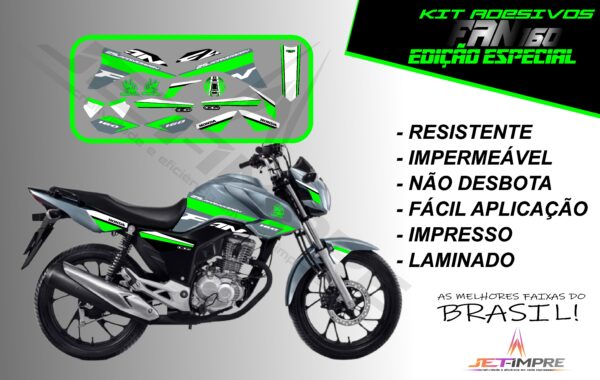 kit adesivos fan 160 2017 a 2021- edição especial (moto grafite) - Imagem 18