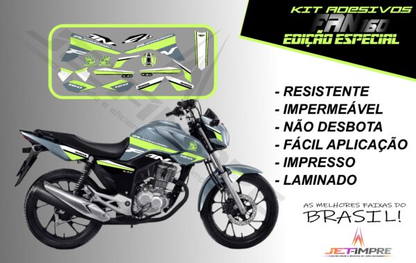 kit adesivos fan 160 2017 a 2021- edição especial (moto grafite) - Imagem 17
