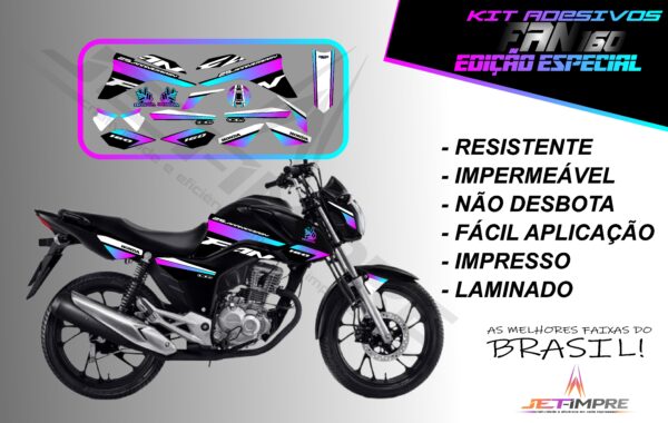 kit adesivos fan 160 2017 a 2021- edição especial (moto preta) - Imagem 9