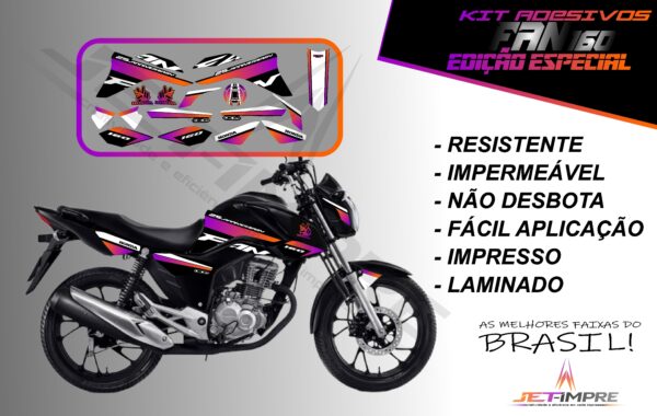 kit adesivos fan 160 2017 a 2021- edição especial (moto preta) - Imagem 10