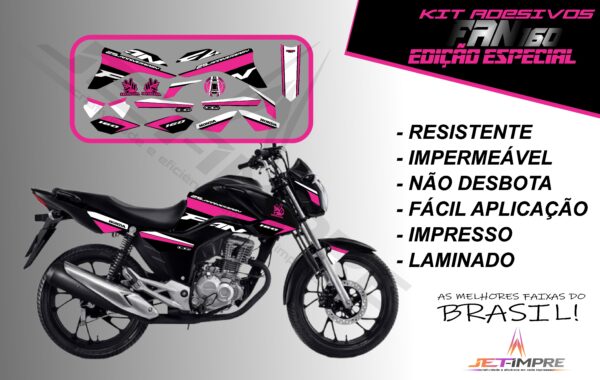 kit adesivos fan 160 2017 a 2021- edição especial (moto preta) - Imagem 12