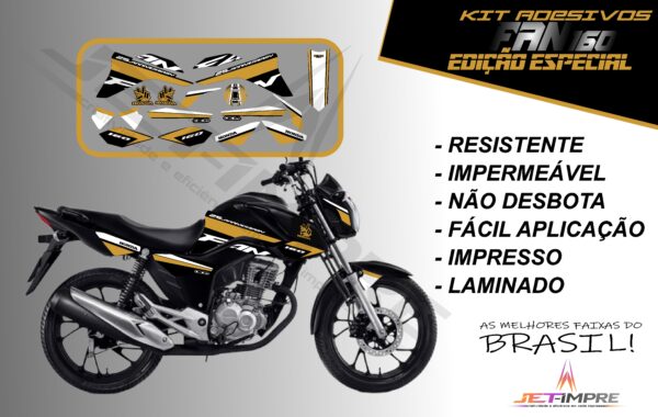 kit adesivos fan 160 2017 a 2021- edição especial (moto preta) - Imagem 13