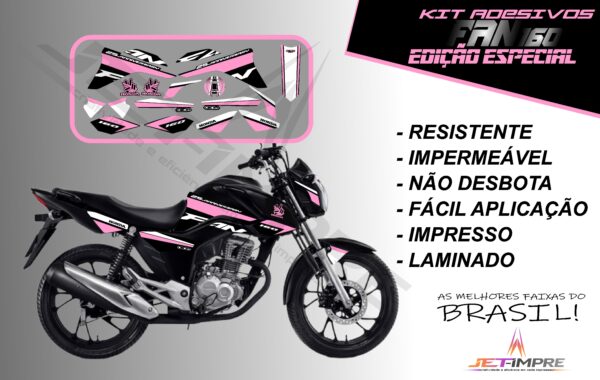 kit adesivos fan 160 2017 a 2021- edição especial (moto preta) - Imagem 14