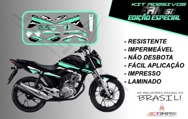 kit adesivos fan 160 2017 a 2021- edição especial (moto preta) - Imagem 16