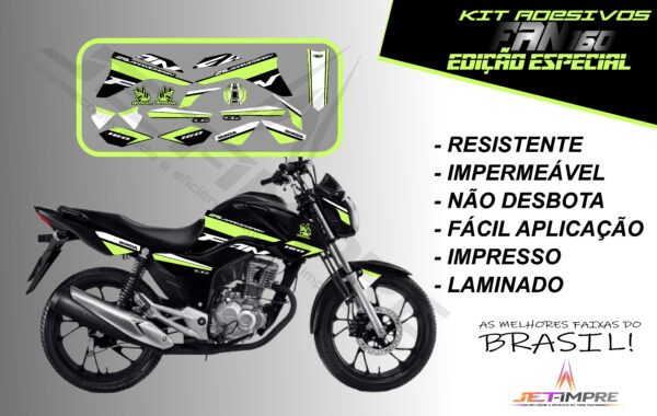kit adesivos fan 160 2017 a 2021- edição especial (moto preta) - Imagem 17