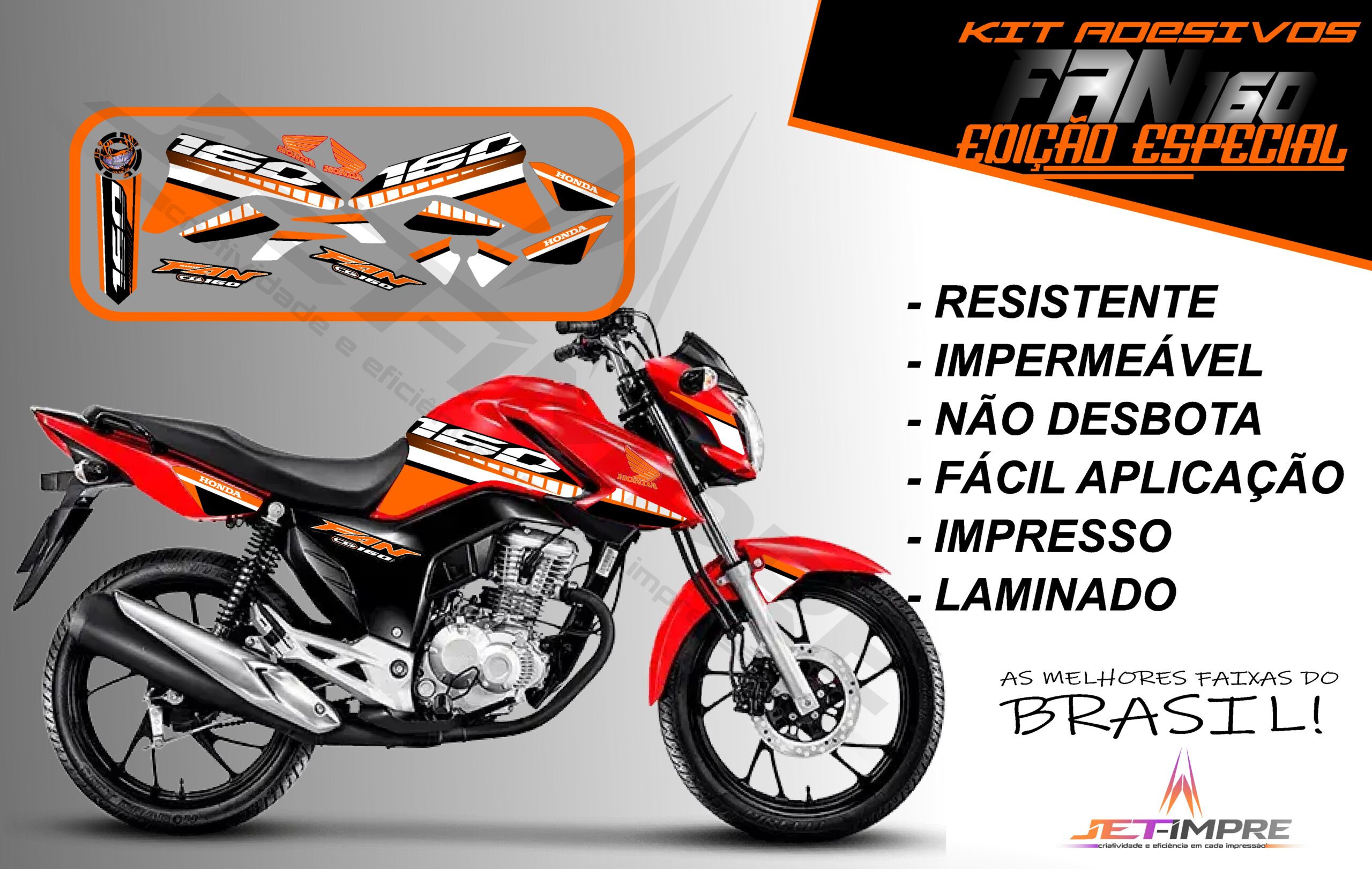 kit adesivo fan 160 2022-edição especial(moto vermelha) - Imagem 11