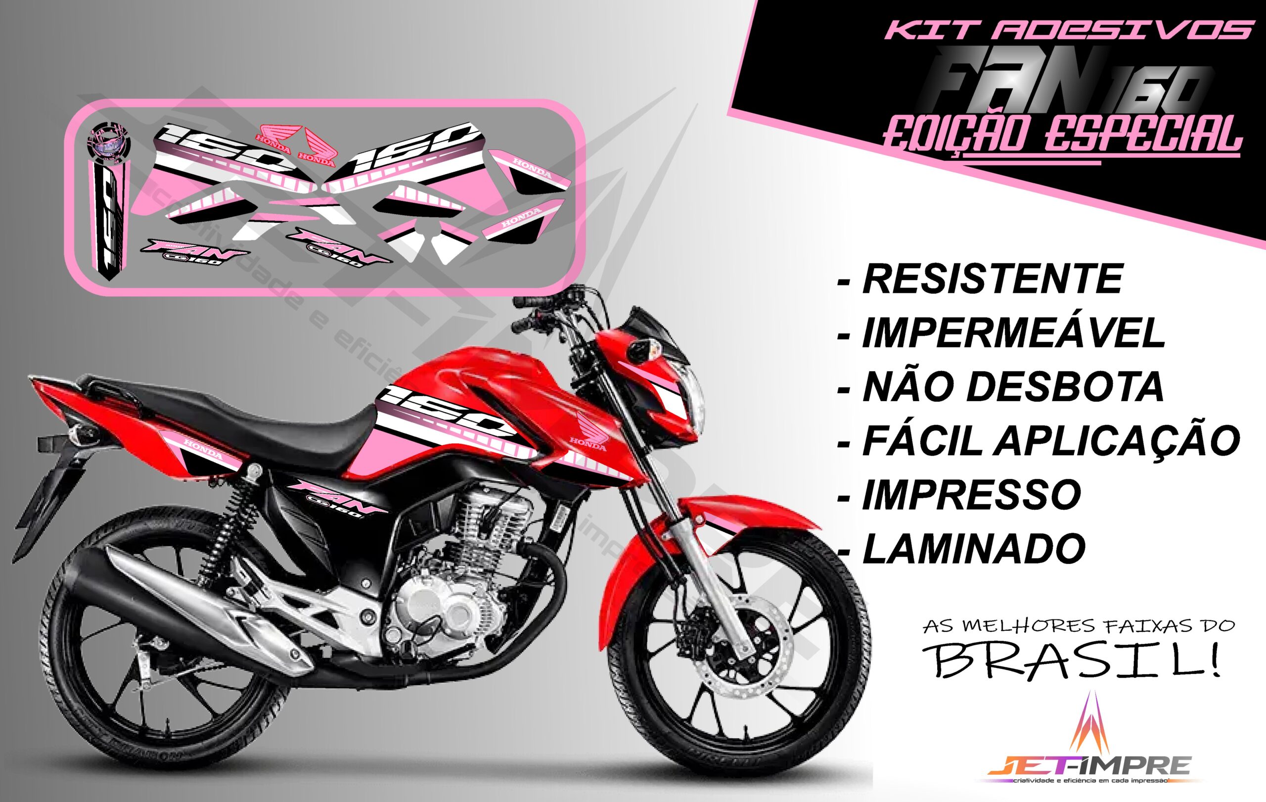 kit adesivo fan 160 2022-edição especial(moto vermelha) - Imagem 14