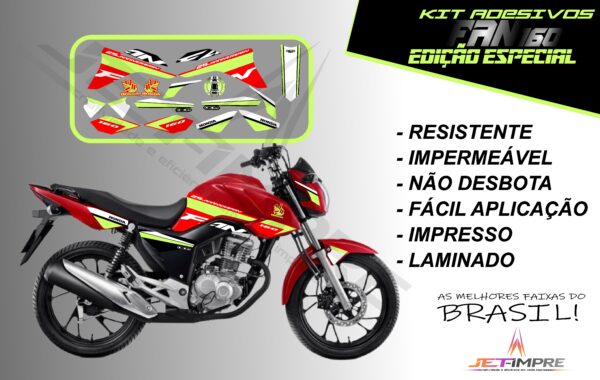 kit adesivos fan 160 2017 a 2021- edição especial (moto vermelha) - Imagem 17