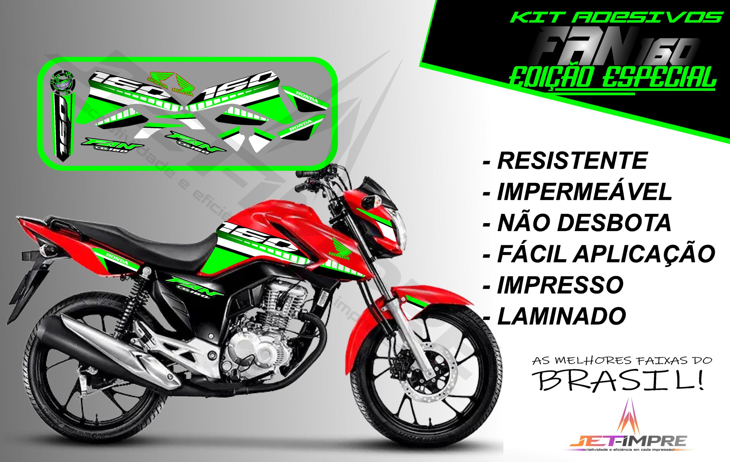 kit adesivo fan 160 2022-edição especial(moto vermelha) - Imagem 19