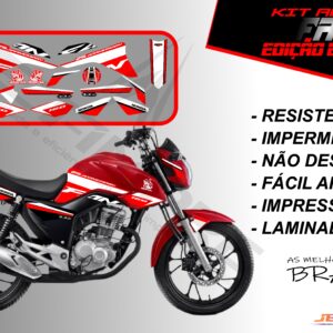 kit adesivos fan 160 2017 a 2021- edição especial (moto vermelha)