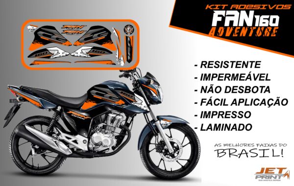 Kit de Adesivos fan 2022 160-ADVENTURE (moto grafite) - Imagem 9